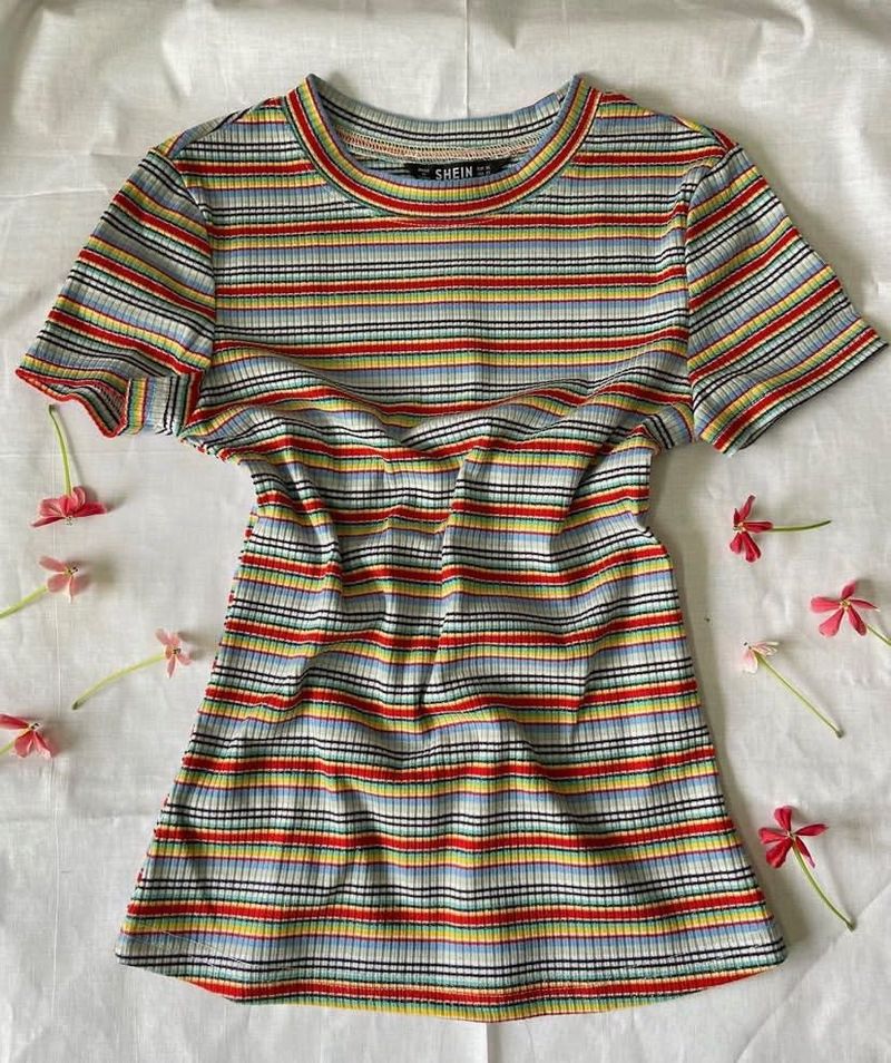 Striped Ribbed Knit Top