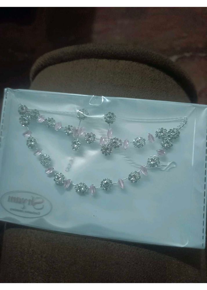 Elegant Silver &amp; Pink Jewelry Set