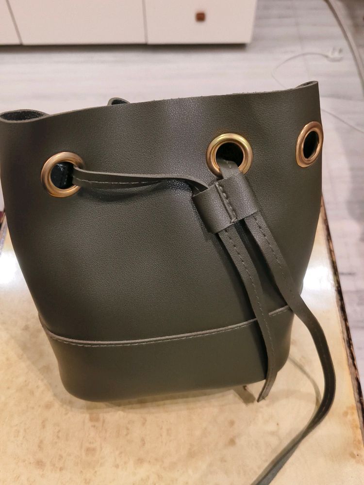 Olive Green Bucket Bag