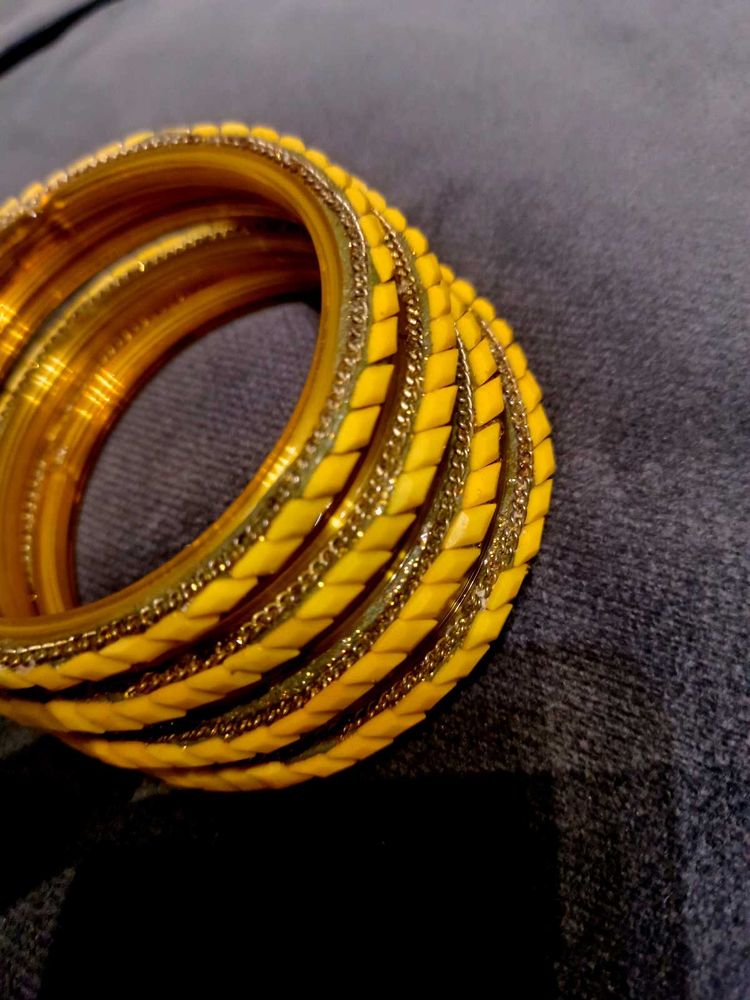 Yellow Ethnic Bangles