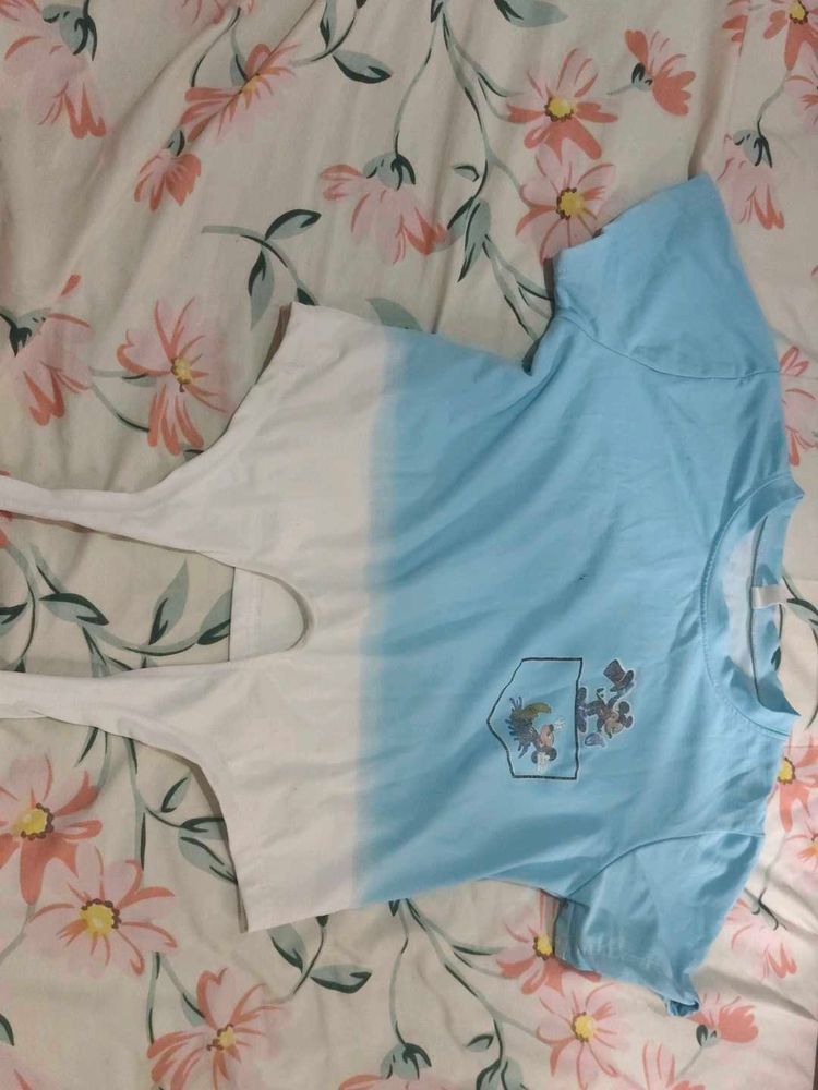 Stylish Blue Crop Top for Girls