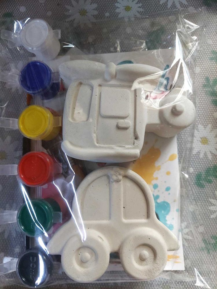 DIY Paintable Car &amp; Helicopter Toy Kit