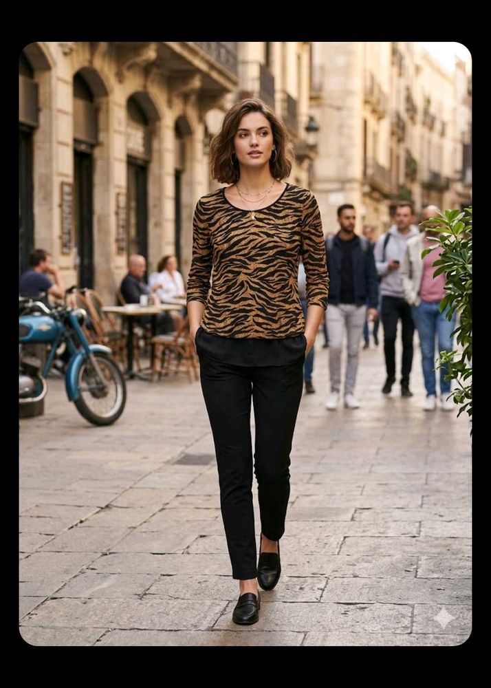 Stylish Tiger Print Top