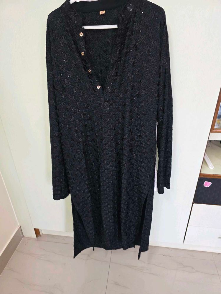 Black Sequined Kurta