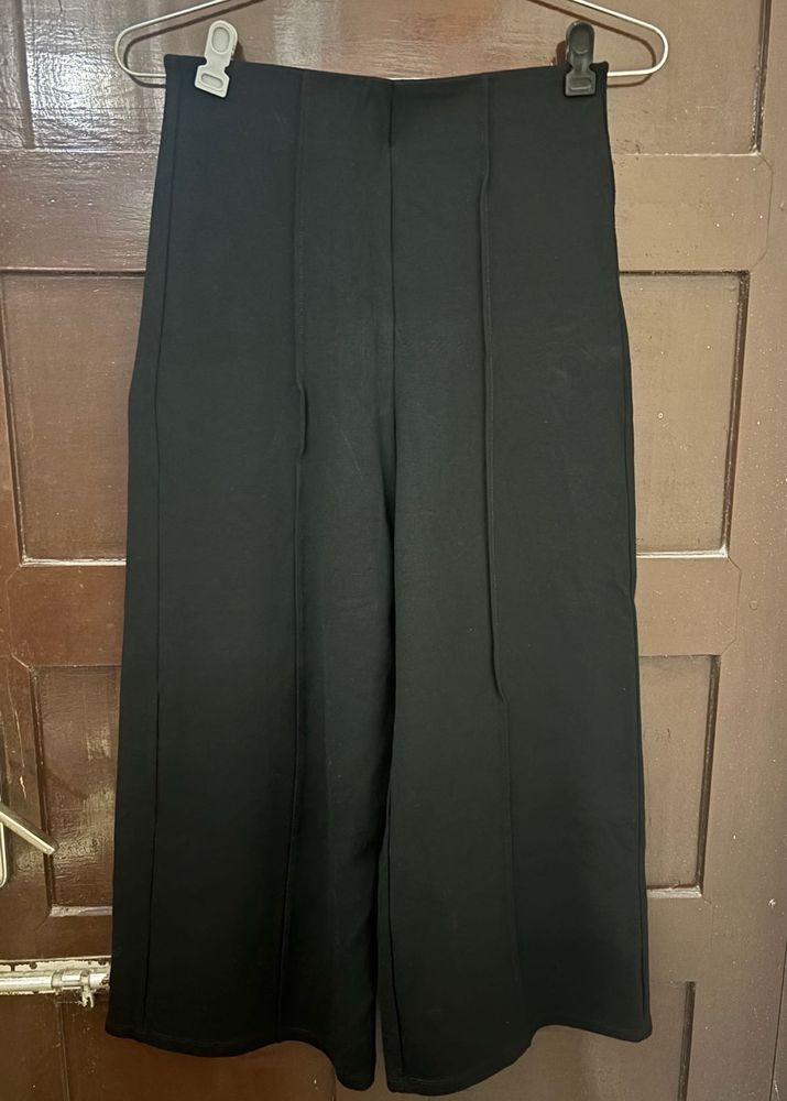 Black Wide Leg Cropped Pants