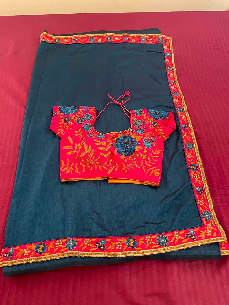 Embroidered Saree with Blouse