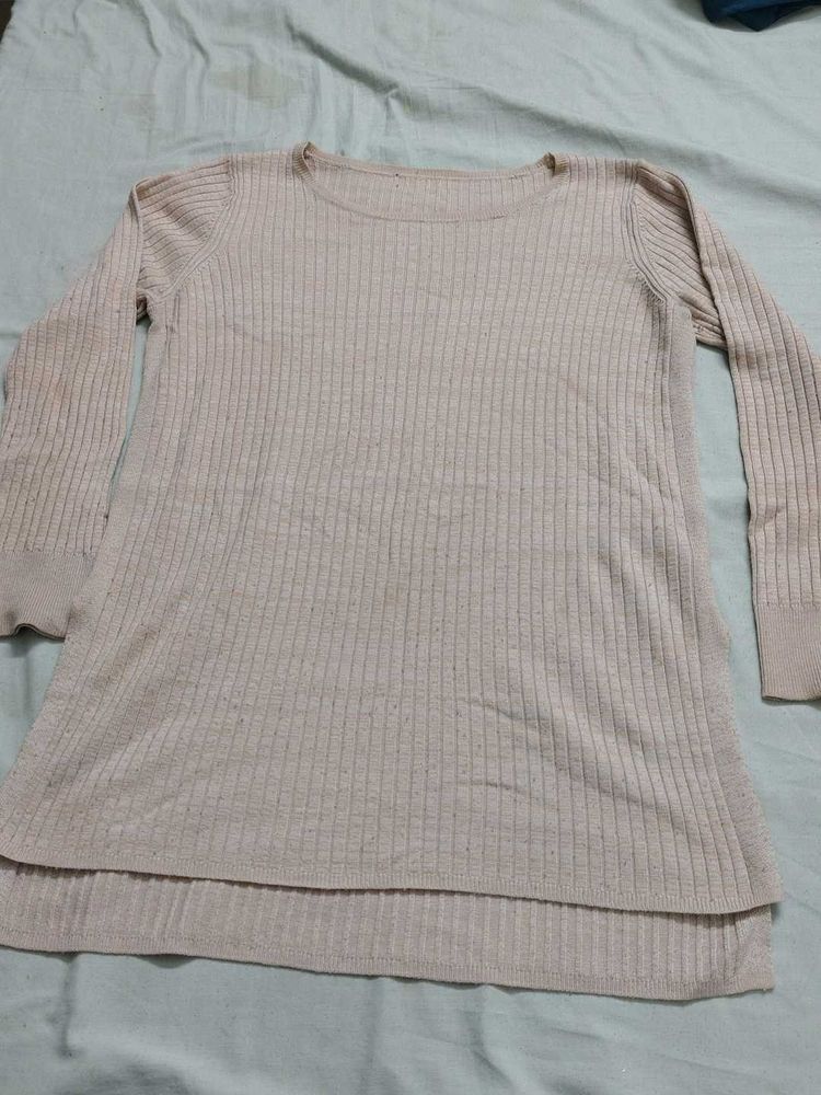 peach colour knit kurti