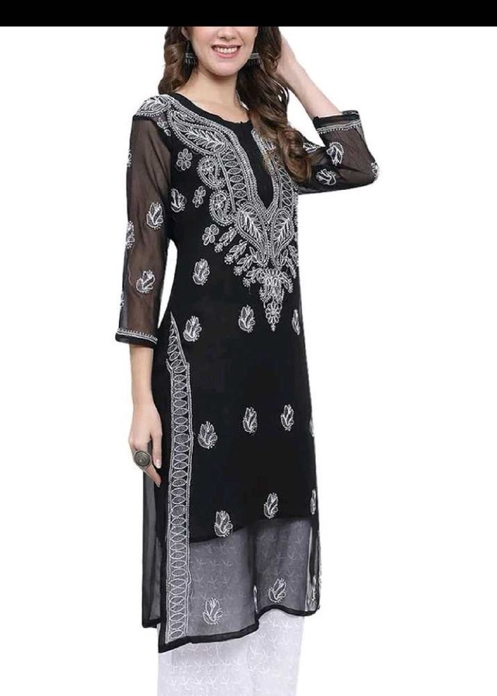Elegant Black Chikankari Kurta