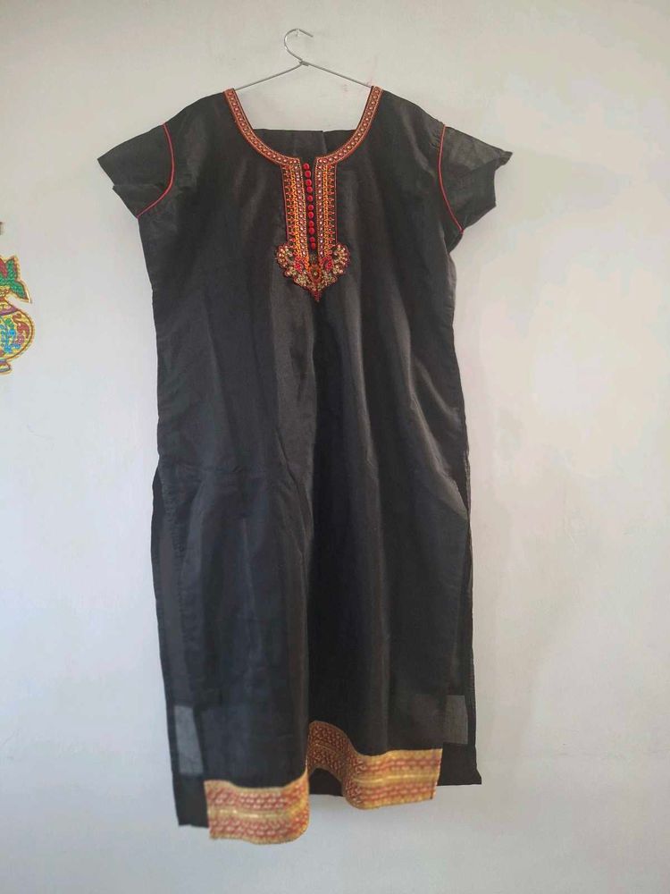 black ethnic kurta set