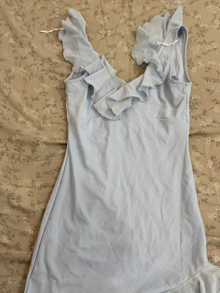 Light Blue Ruffle Dress