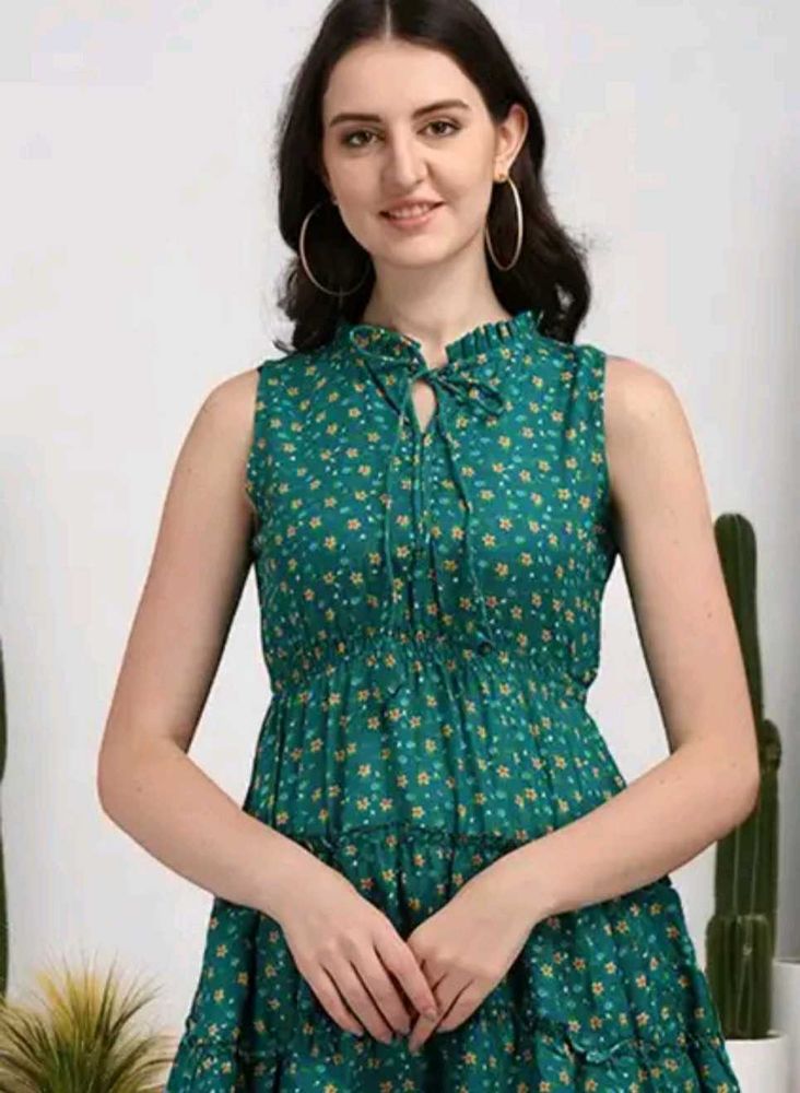 Chic Floral Sleeveless A-line Dress