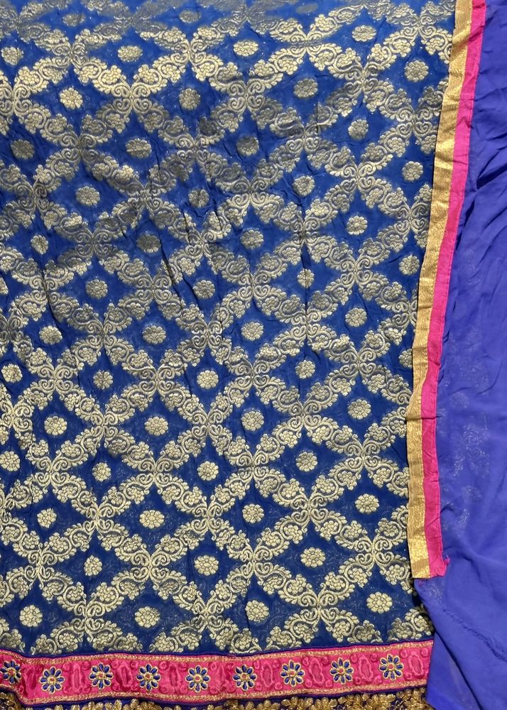Banarsi Unstitched Kurta With Sleeves And Border