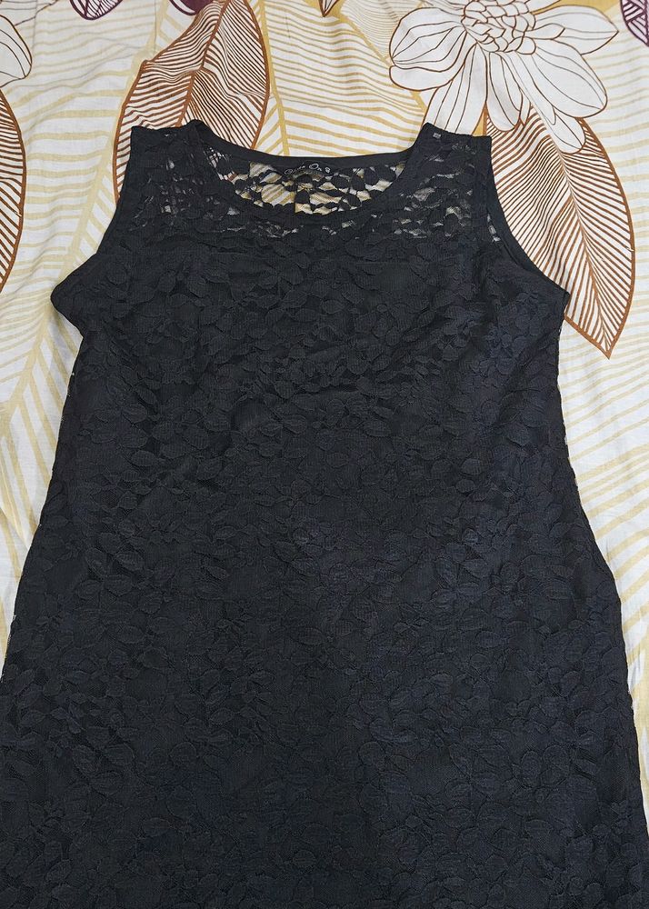 New Black Net Short Kurti