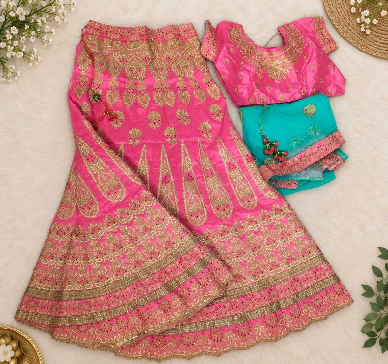 Stunning Pink Embroidered Lehenga Choli