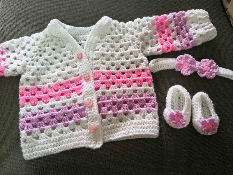 Crocheted Baby Girl Set