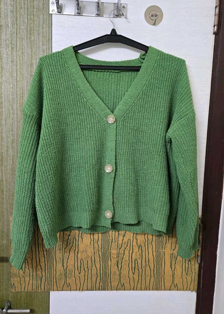 Green Knit Cardigan