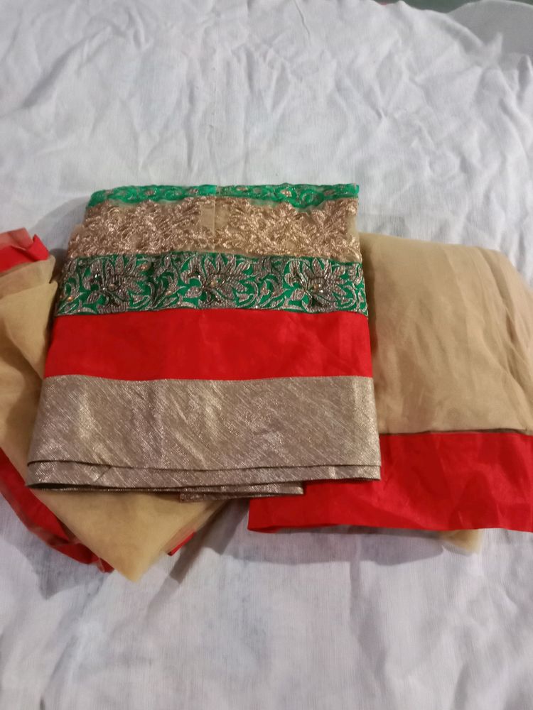 Elegant Green &amp; Gold Anarkali Suit