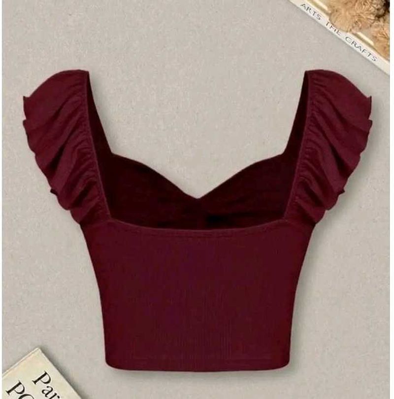 Chic Ruffle Sleeve Square Neck Top