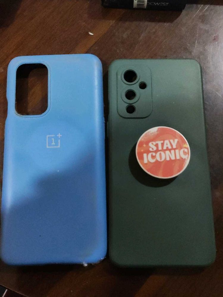 OnePlus Phone Case - Blue Silicone &amp; Green Cas