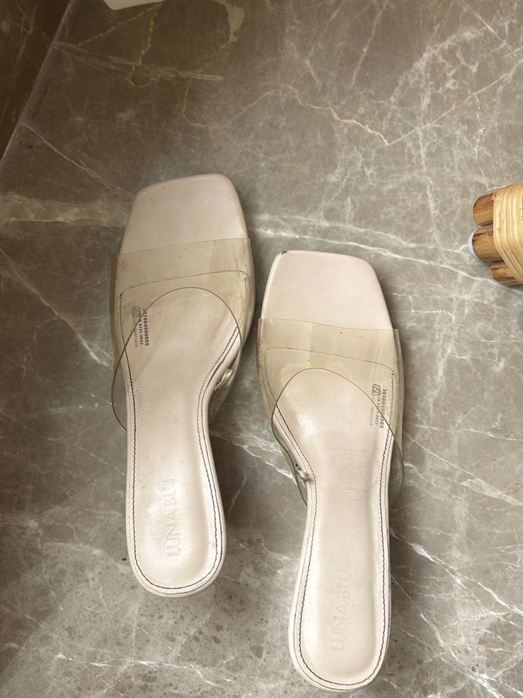 Clear Strap Square Toe Slides