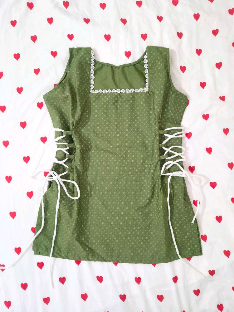 Chic side corset trending Kurti ☘️