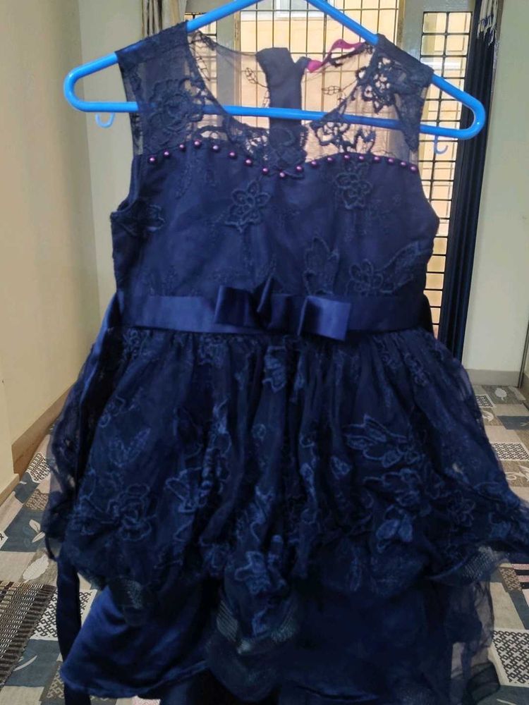 Elegant Navy Blue Gown (7-8 ) years