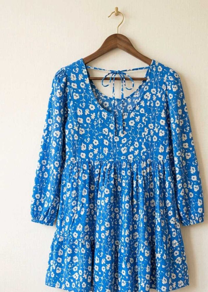 Blue Floral Mini Dress