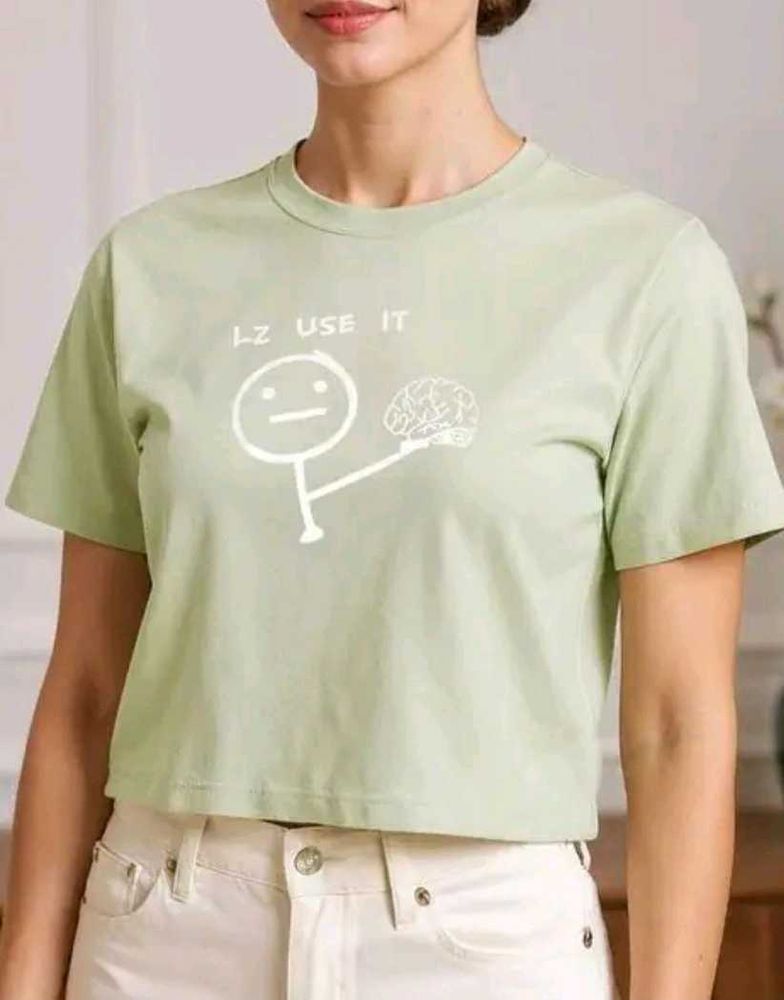 Shein Pastel Green Graphic T-Shirt