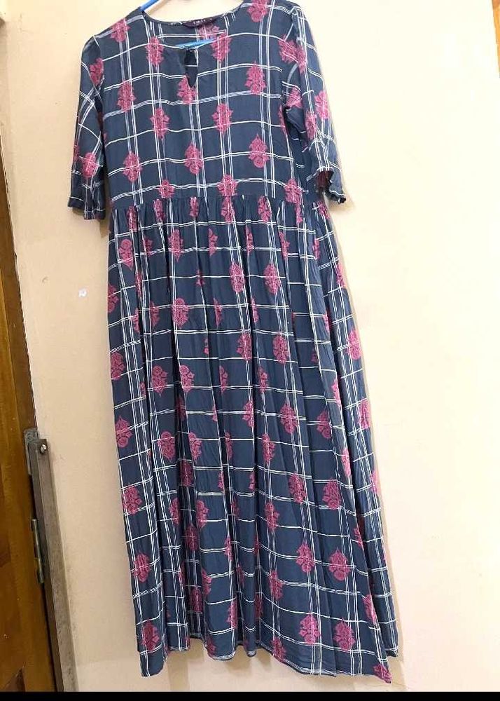 Libas Stylish Checked long kurta/ dress