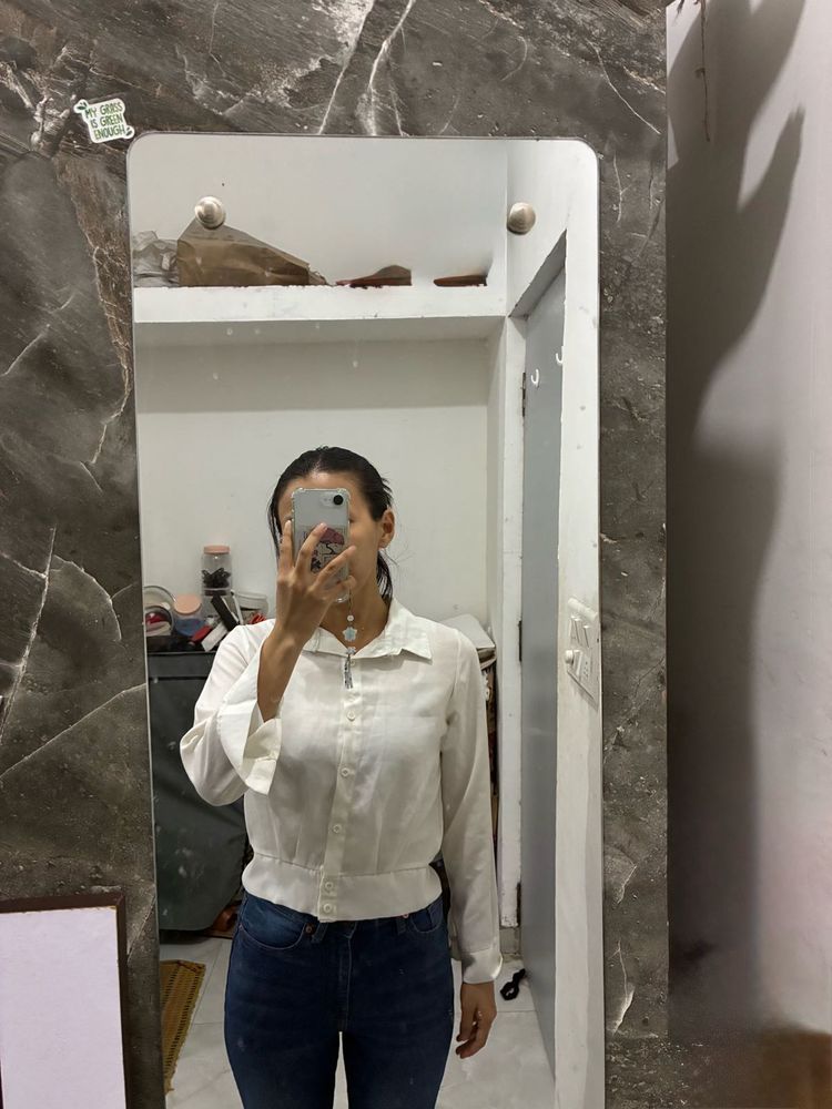 Chic White Button-Up Shirt