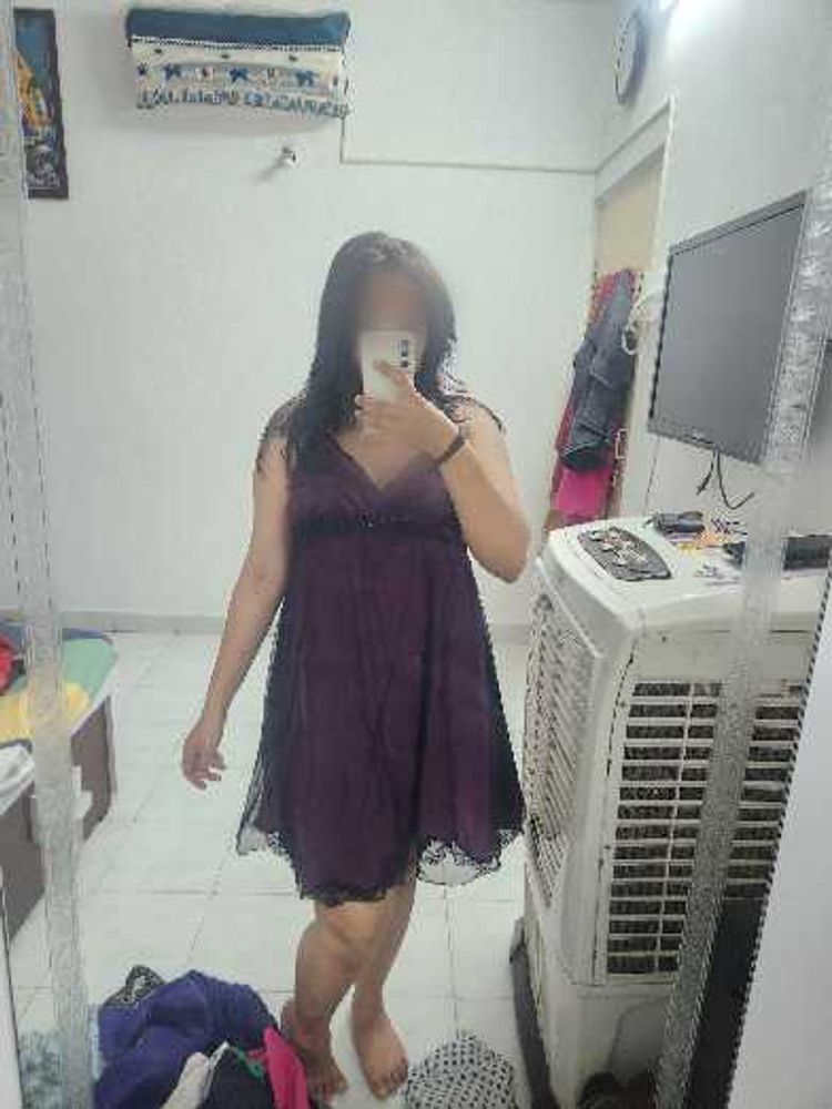 Sheer Purple V-Neck Dress