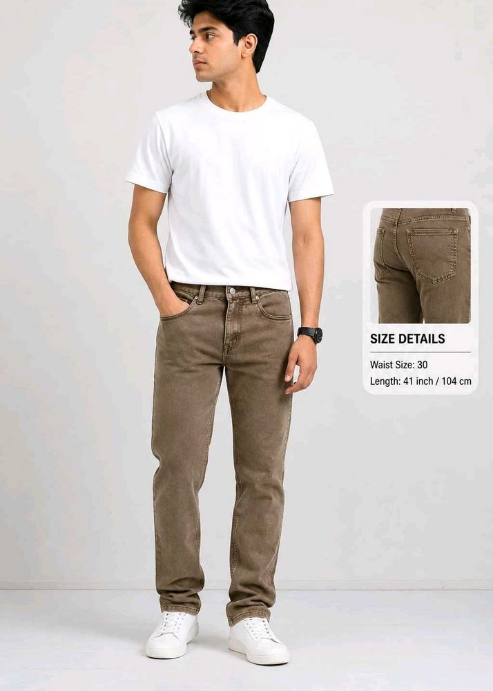 Urban United Men’s Denim Khakhi Br Jeans (Size-30)