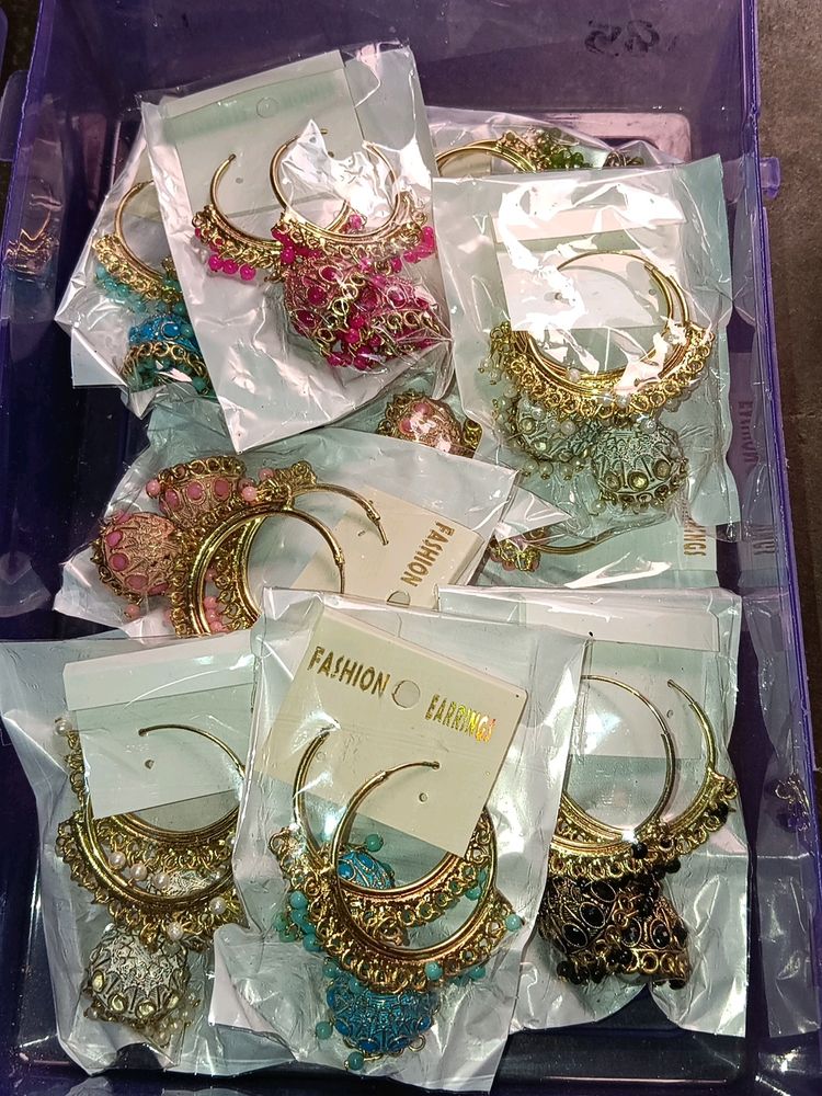 Jhumki Earrings &amp;Stude 50rupee piece