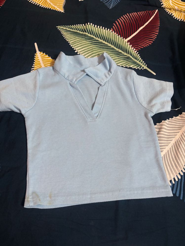 Light Blue Collared T-Shirt