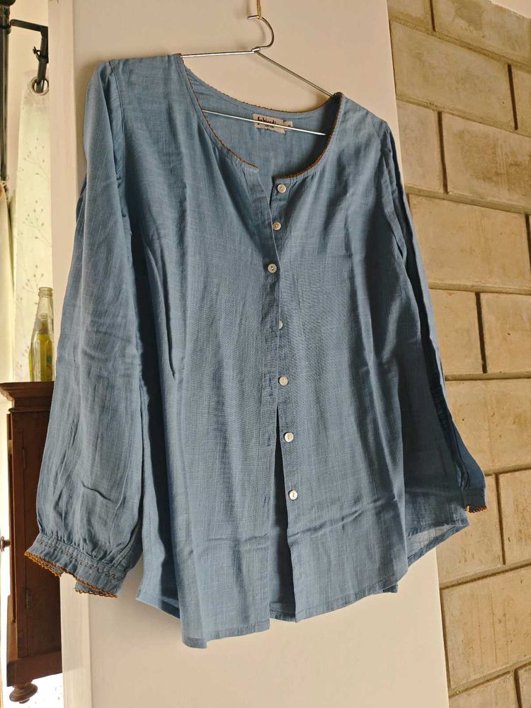 Light Blue Button-Up Tunic