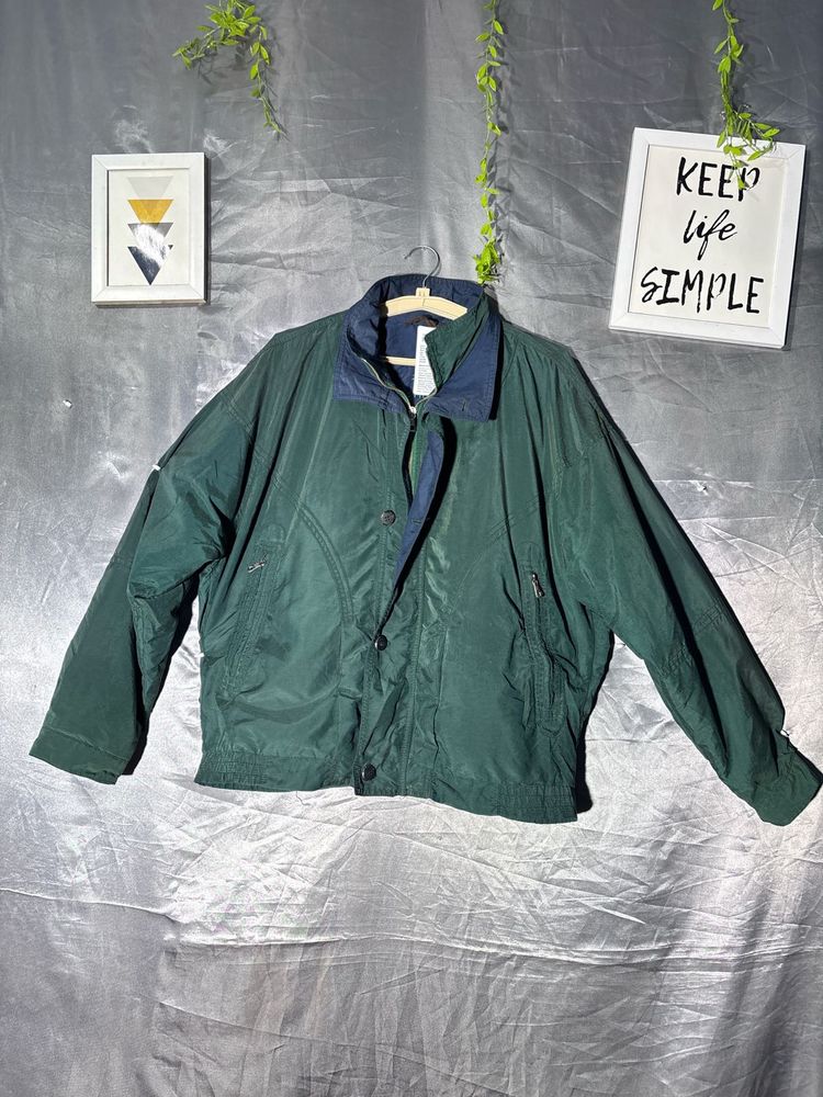 Men's Green Collared Jacket