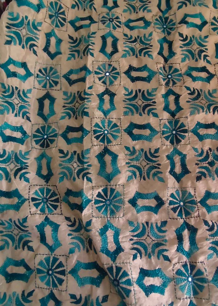 sea green fulkari dupatta
