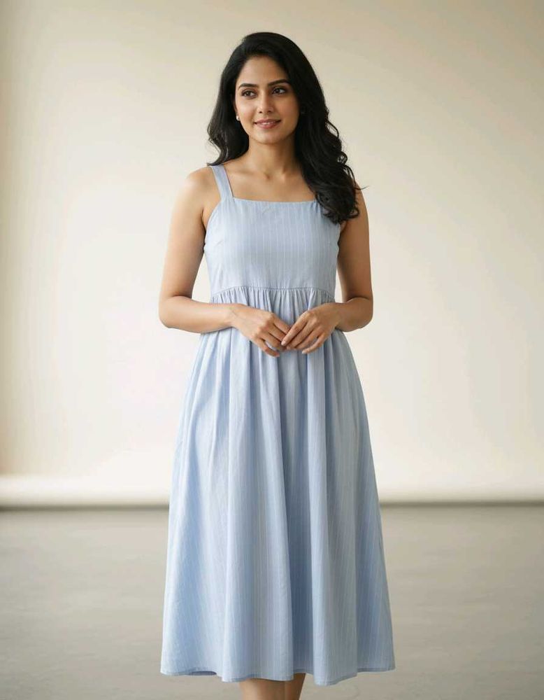 Blue Pinafore Dress