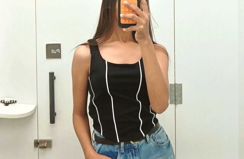 Striped Black Tank Top