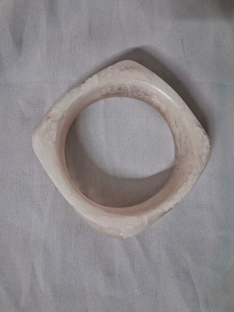Unique Square Baby Pink Resin Bangle