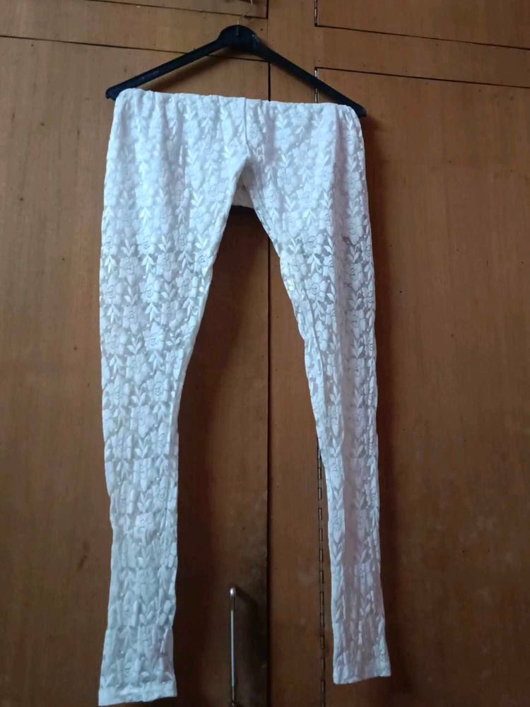 White Lace Leggings
