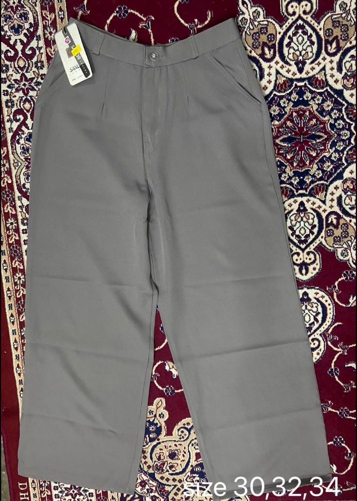 Stylish Grey Wide Leg Trousers