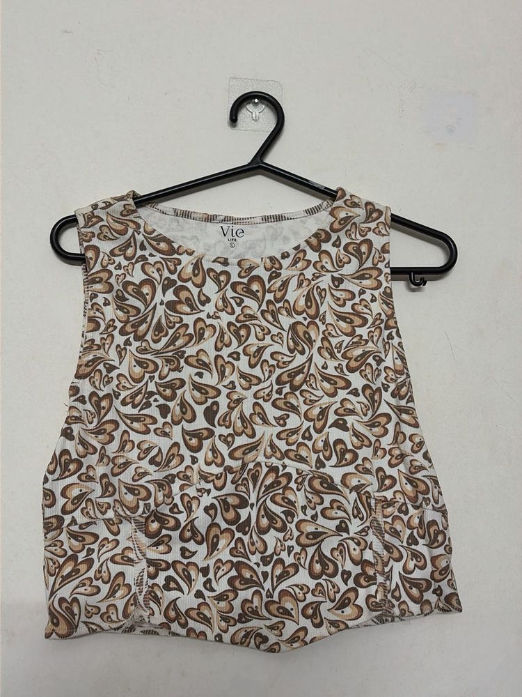 Stylish Sleeveless Printed Top