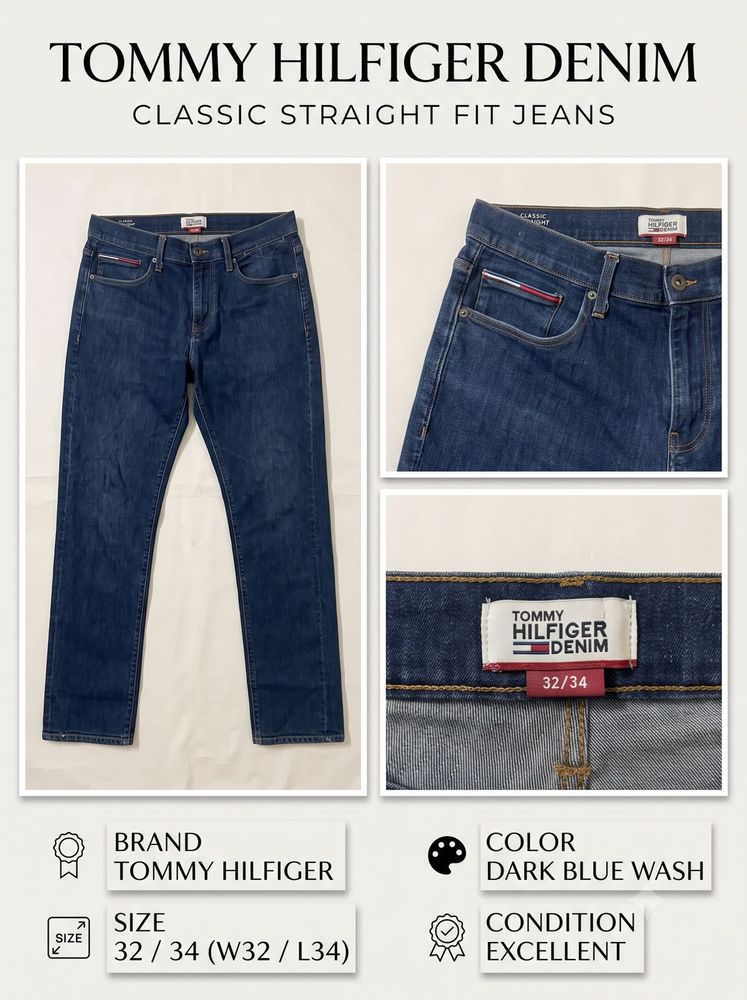 Tommy Hilfiger Denim Classic Straight Fit Jeans