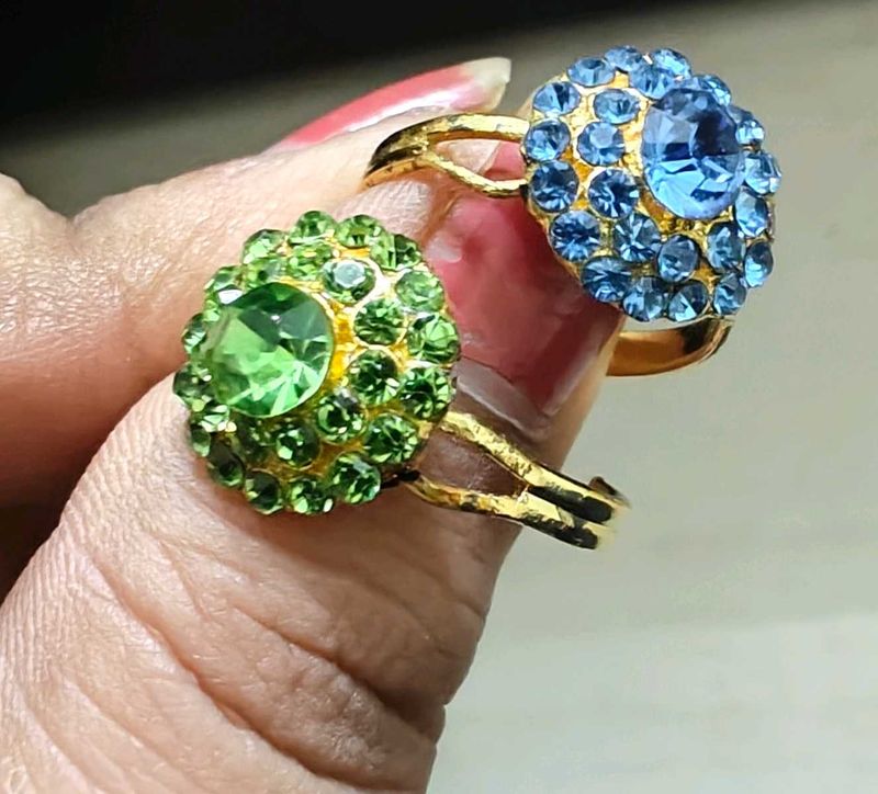 Stunning Gemstone Rings - Set of 2