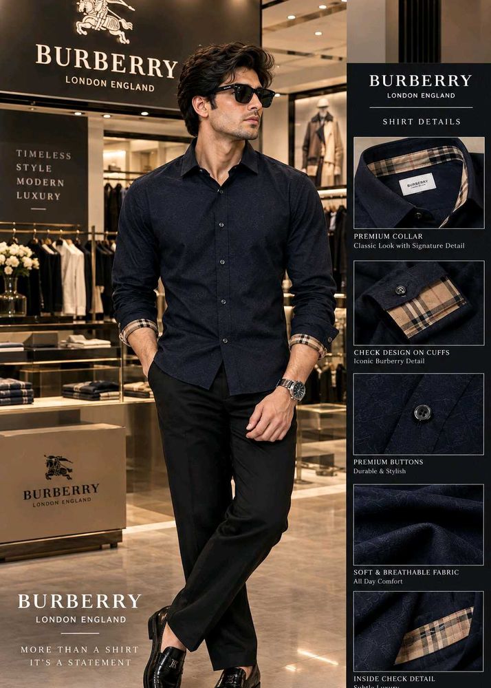 🇳🇿💫🎀Burberry London England Men's Shirt