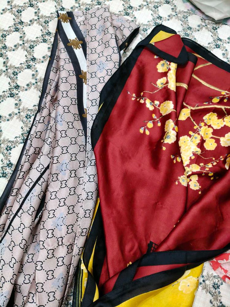 set of 2 silk scarves