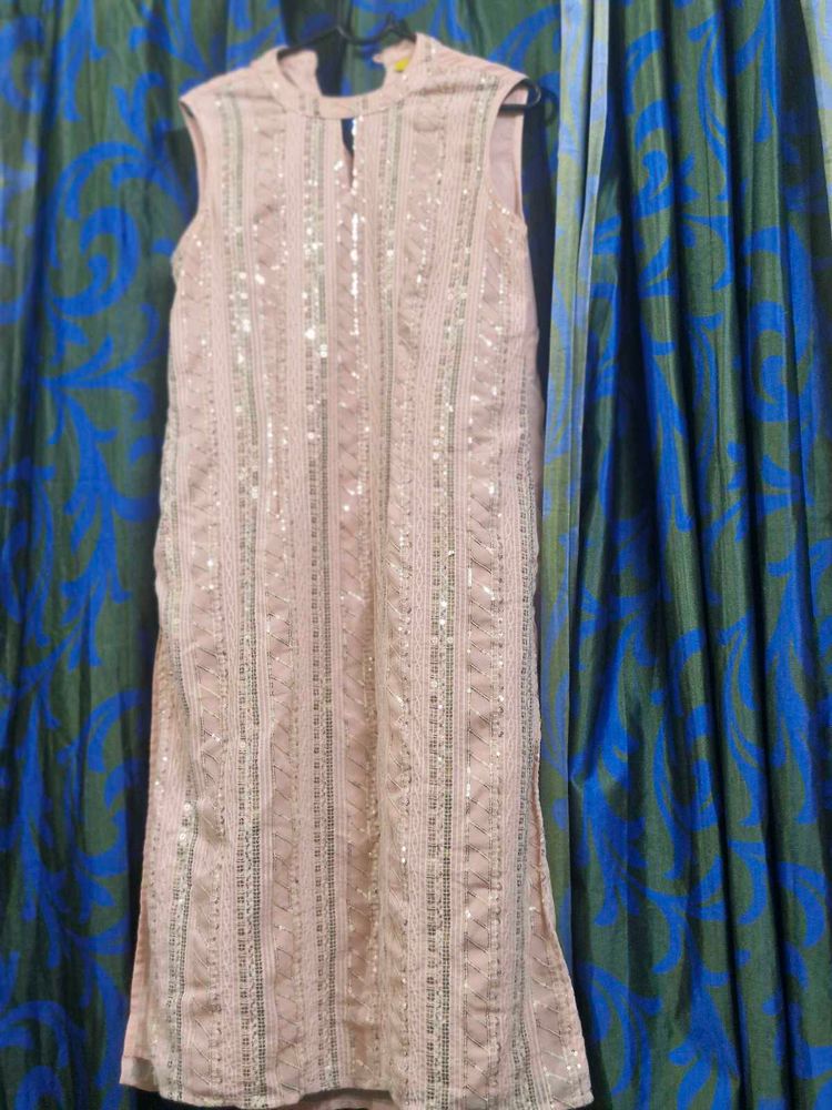 Elegant Sequined Pink Kurta