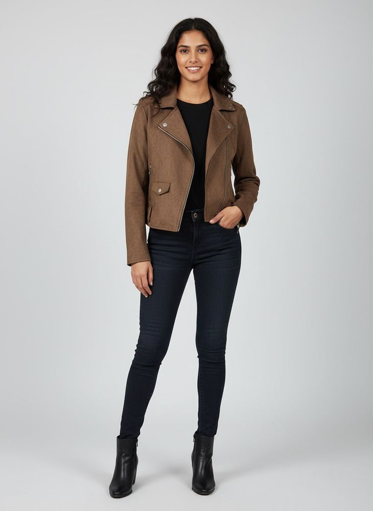 Lee Cooper Faux Suede Biker Jacket