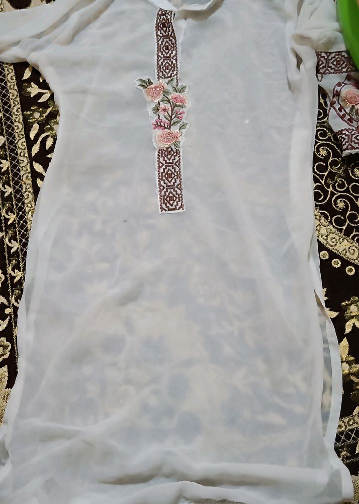 White Kurti With Inner